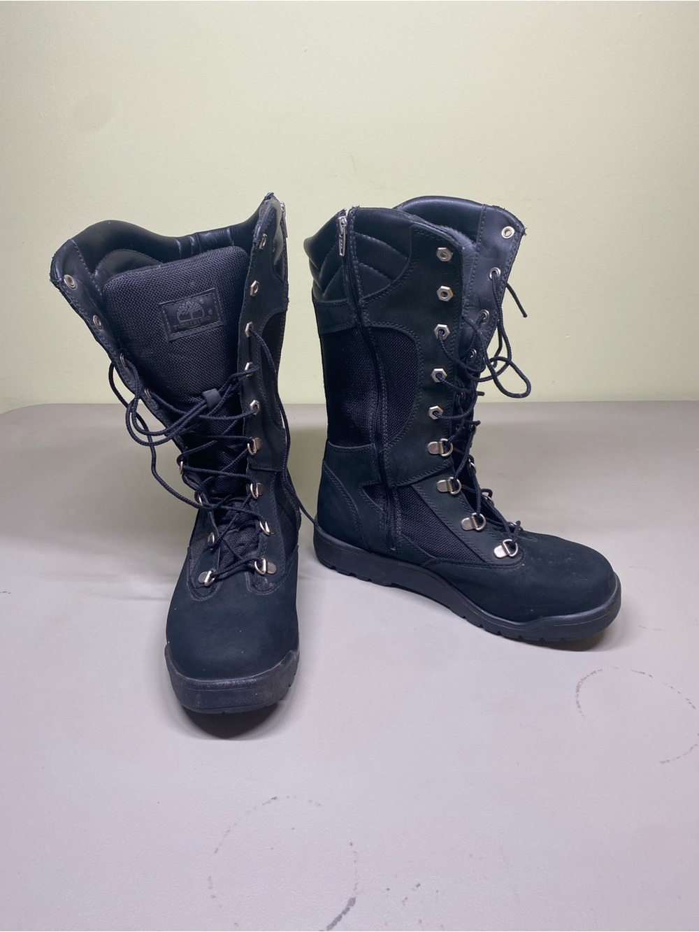 Timberland Women's Asphalt Trail Classic Tall Black Lace-Up Combat Boots